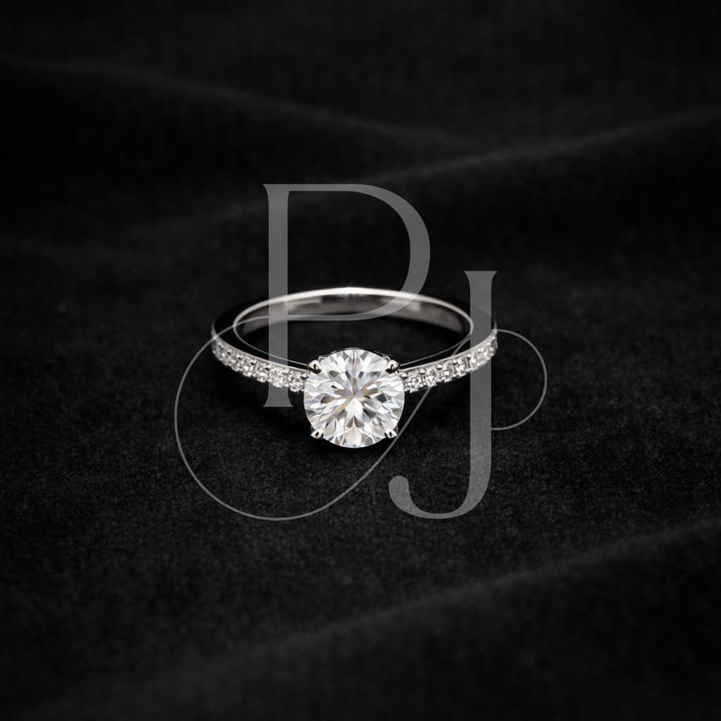 R-083 Moissanite Cincin Wanita  Quality Silver925 Lapis Elegant Middle Gold Ring By Prince Jewel