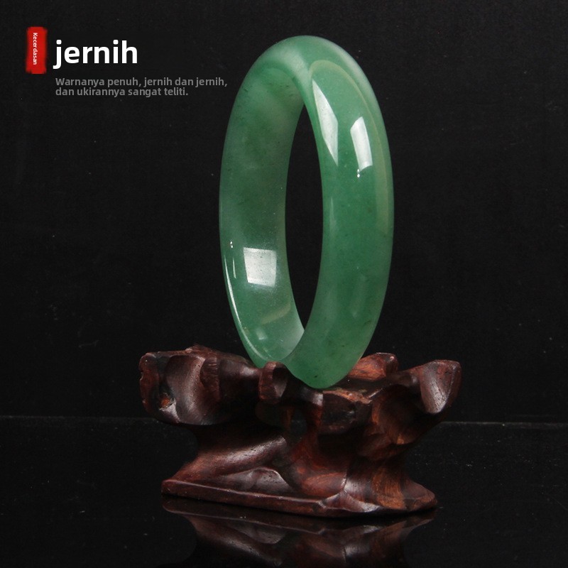 Otentik A Gelang giok Houdongling, bentuk bulat, hijau pekat, hijau tua, gelang hijau muda.