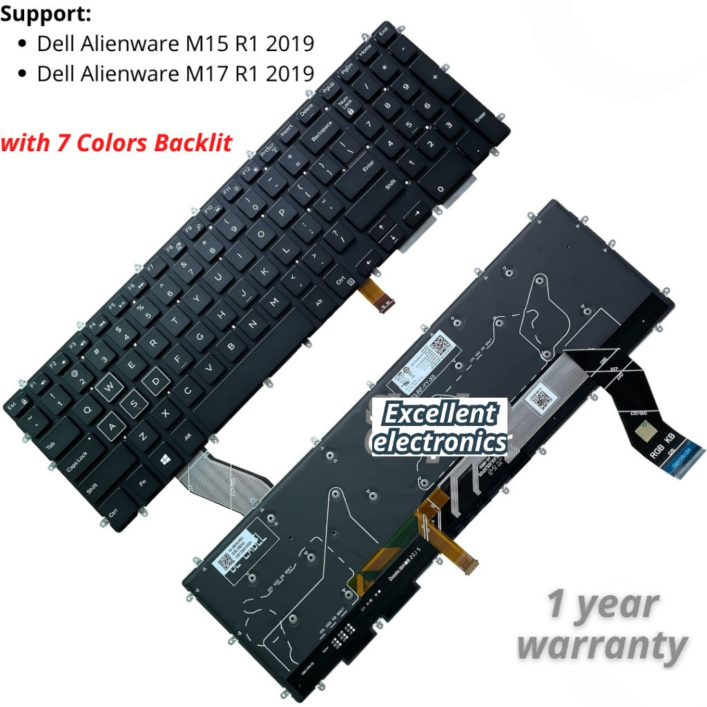 Keyboard Del Alienware M15 R1 M17 R1 2019 with 7 Colors backlit new