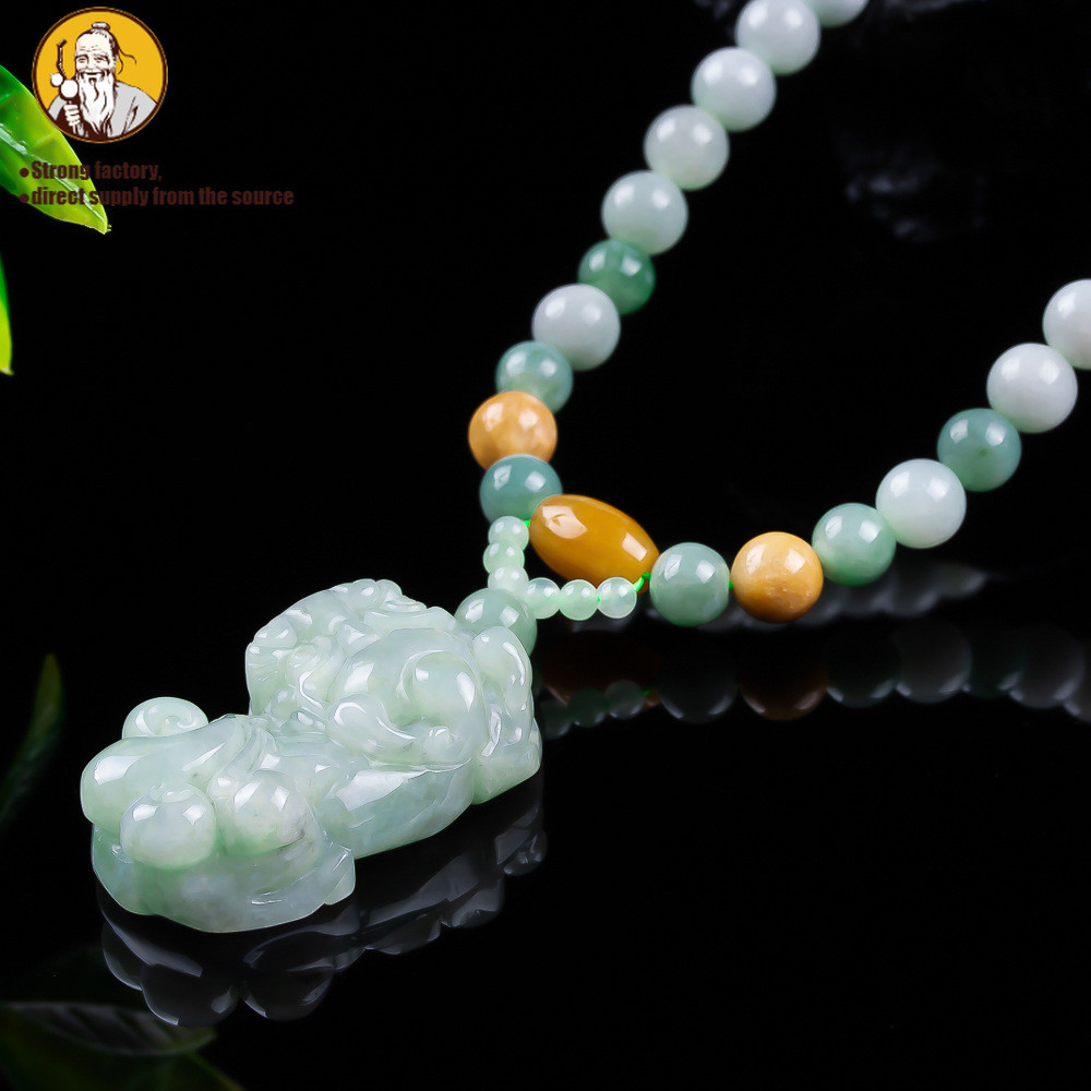 Giok Liontin Pixiu, liontin kalung, batu giok indah ukiran tangan