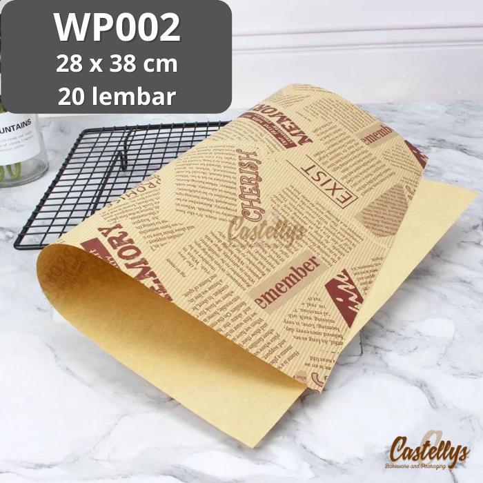 Kertas Roti Bread Parchment Baking Wax Paper Food Grade Sandwich Wrap - WP002