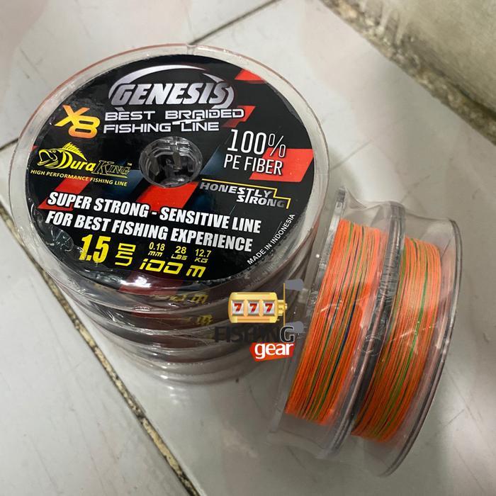 SENAR BENANG PE DURAKING GENESIS X8 CONNECTING 100METER 100% PE FIBER - PE 1.5 |0.18mm