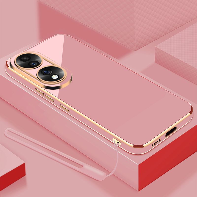 For Honor X7b Case Luxury Square Plating Honor 90 Smart Honor X7B Phone Case ShockProof Silicone Bac