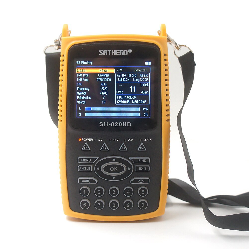 SATHERO SH-820HD DVB-S2 DVB-T/T2 CCTV Combo gital Signal Finder 3.5 in TFT LCD H.265 AHD TVI CVI MPE