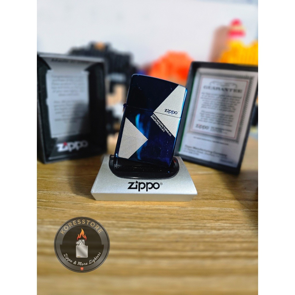 ZIPPO CLASSIC BLUE ICE TIFANUM COATWO ORIGINAL USA BRADFORD