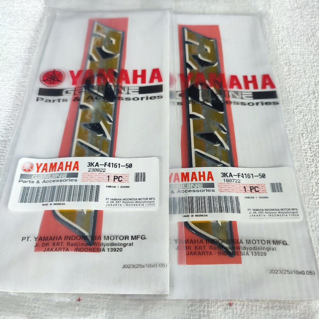 STICKER LOGO EMBLEM BOX BOK AKI RX KING RXKING 2001 2002 2003 KUNING GOLD ORIGINAL YGP 3KA-F4161-50