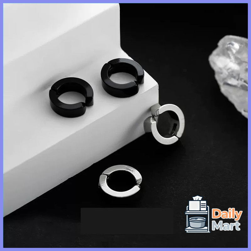 Jepitan telinga baja titanium gaya Korea untuk pria dan wanita tanpa tindik telinga; anting-anting p