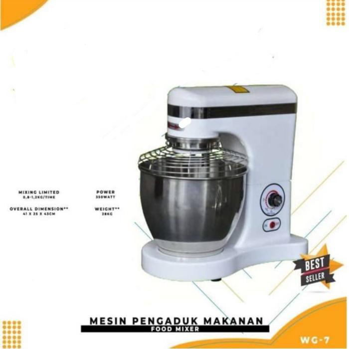 Planetary Dough Mixer WG7 Mesin Pengaduk Adonan Roti Kue 7 Liter