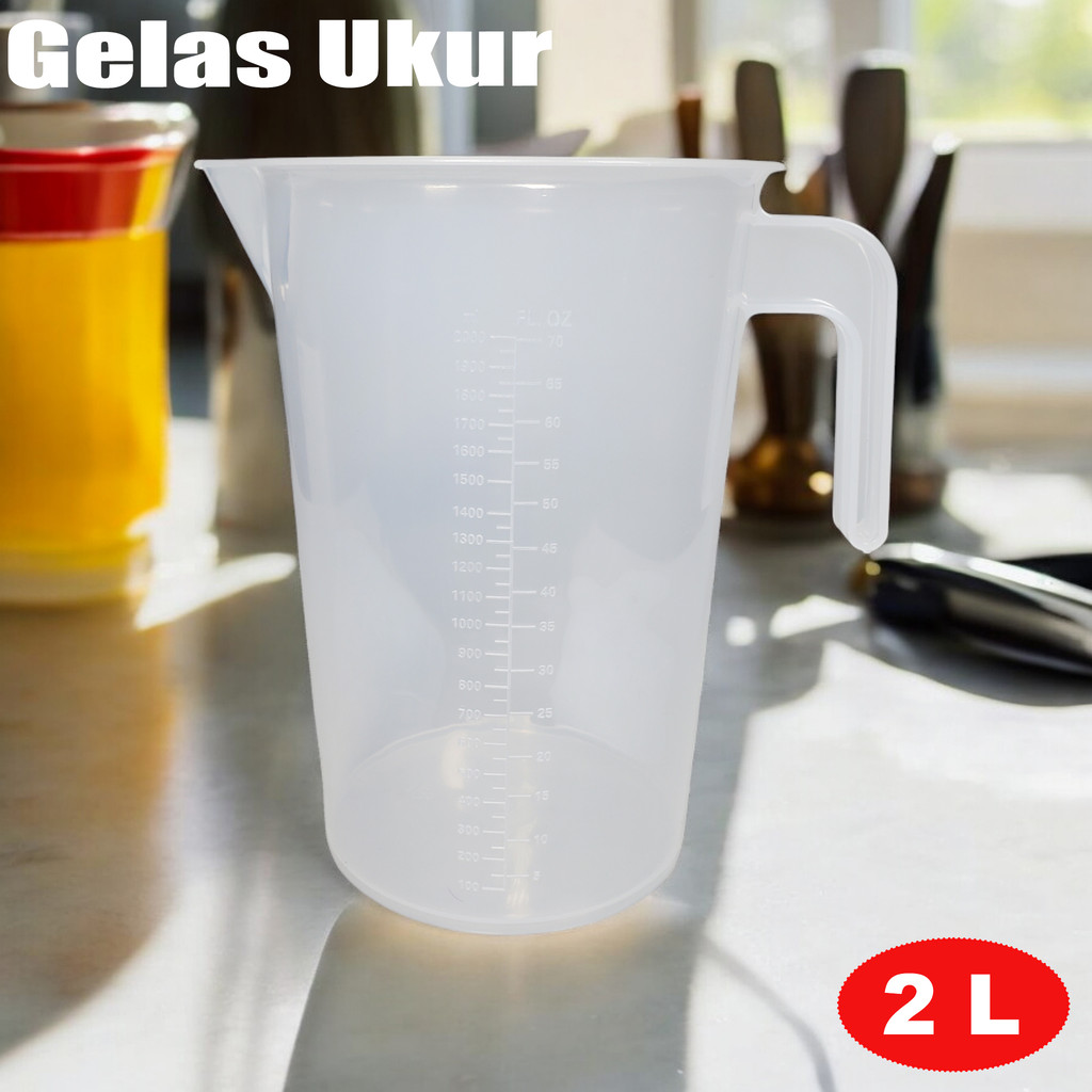 Gelas Ukur Takaran Plastik Measuring Cup 70fl.oz 2L - Gelas Takar Plastik 2 Liter Food Grade Baking 