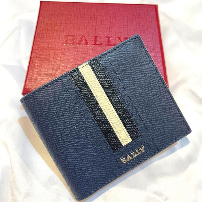 <GOPENAN> Bally Wallet Trasai Bifold Men Classic - (100% Authentic) - Navy