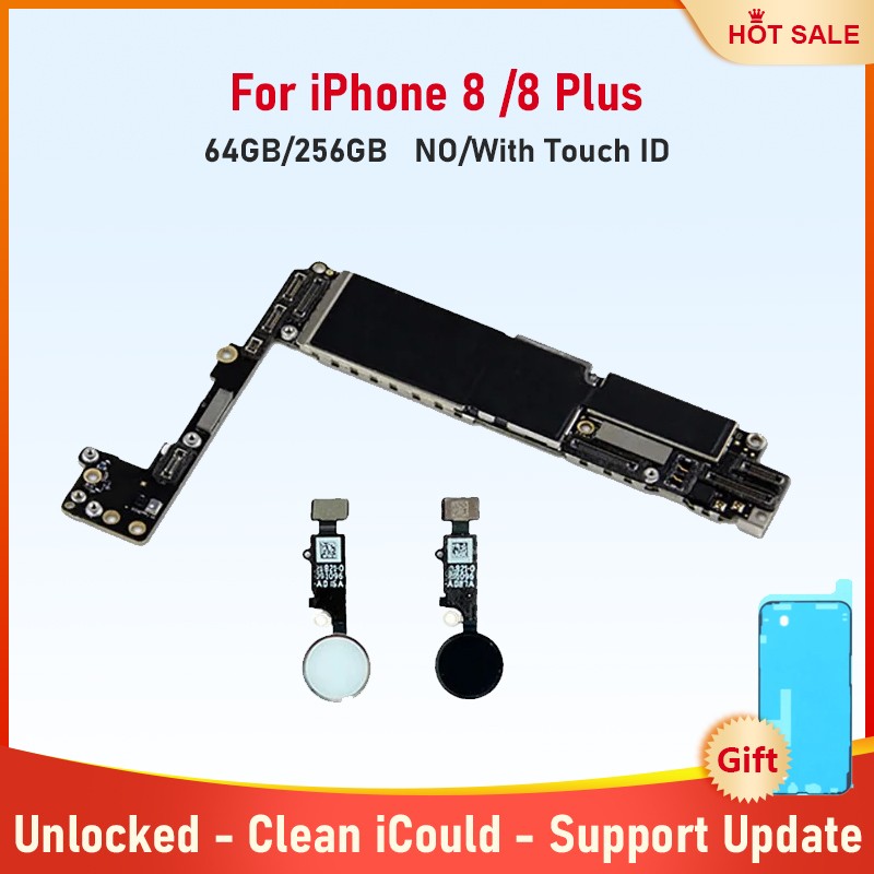 100% Fully Tested Logic Board for iPhone 8 8 Plus Motherboard With Tou ID Unlocked Mainboard Clean i