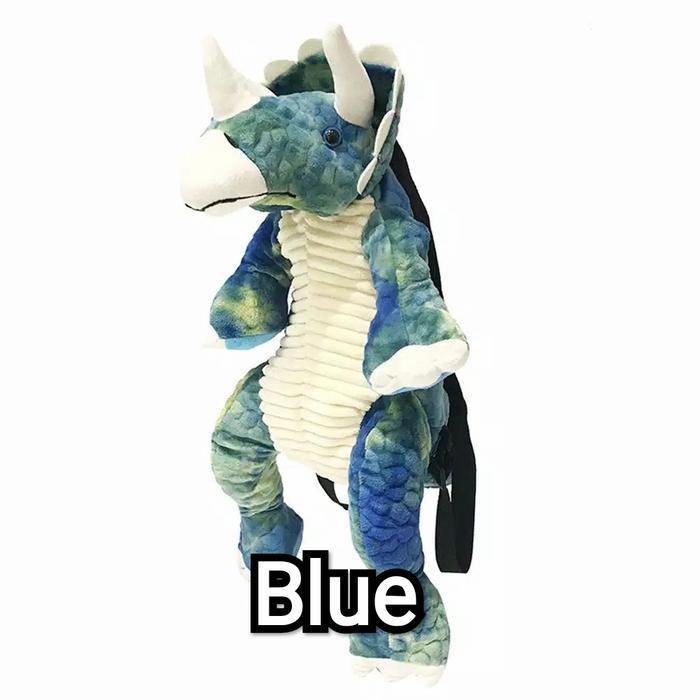 Tas Ransel Anak Boneka Dinosaurus / Tas Dino Triceratop / Buaya - Biru