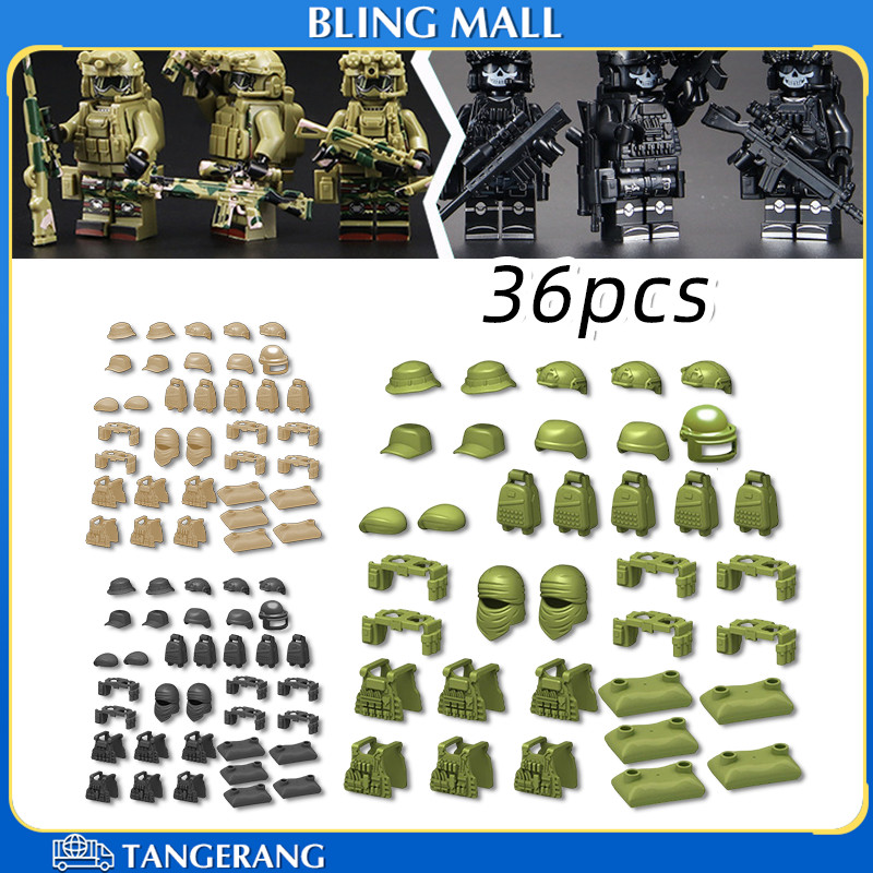 36PCS Mainan Balok Military Minifigure Army Swat Keren Mainan Militer Minifigure Viral, Menginspiras