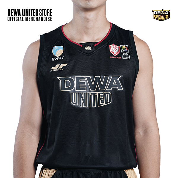 Dewa United Basketball Match Jersey Player Issue Home Black 2026