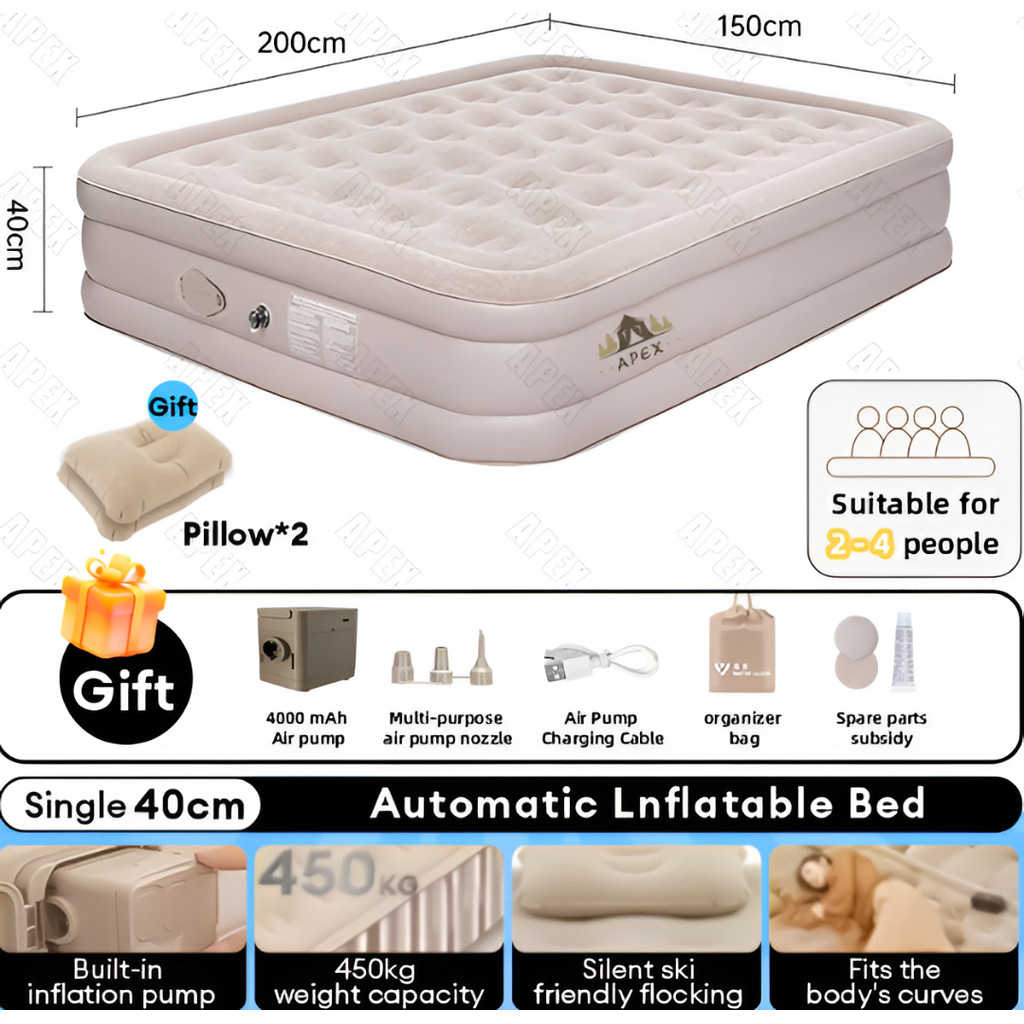 [COD] PREMIUM Kasur Angin Pompa Otomatis | Bahan Lebih Tebal & fitur pompa yang lengkap | Matras Ang