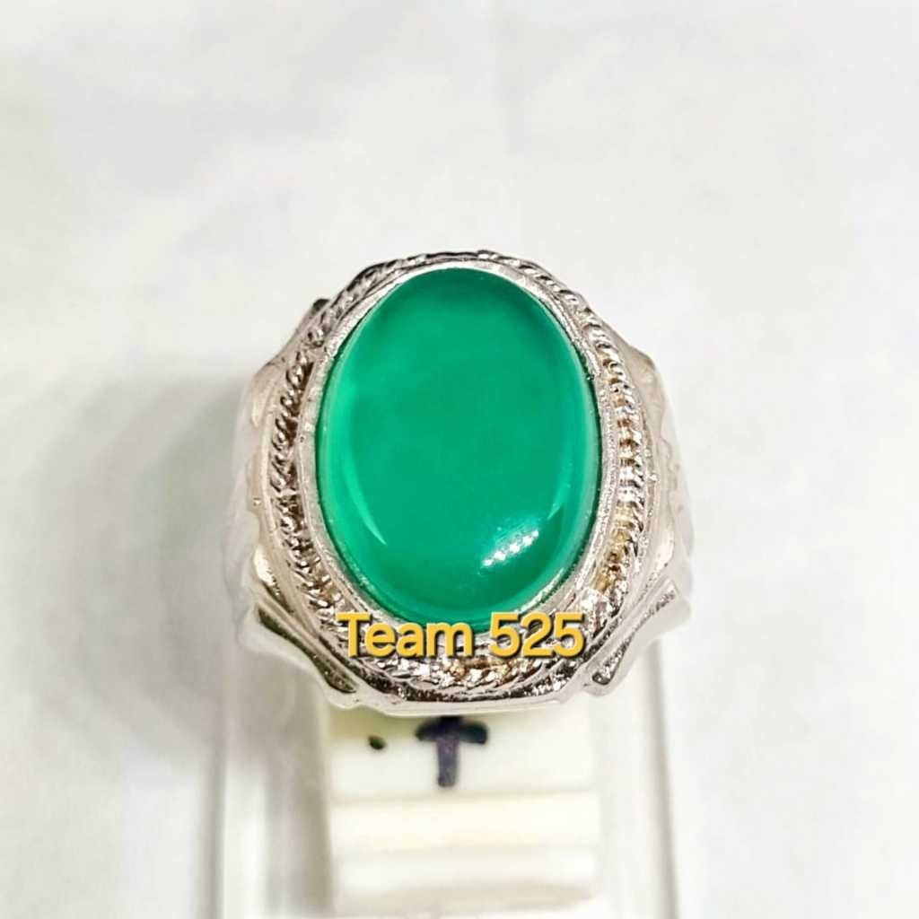 Cincin batu yaman hijau kristal asli original yahman / yahmani / habasy dim14-16 mm / rindu akik