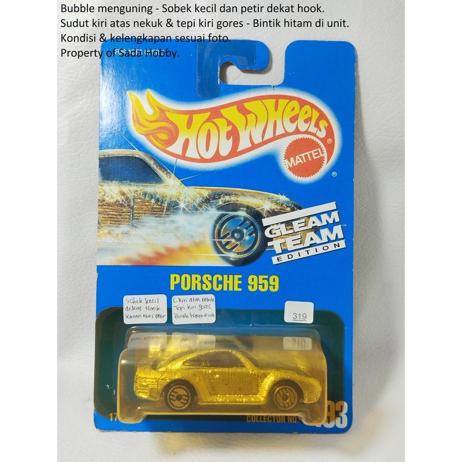 Vintage Hot Wheels Hotwheels Gleam Team Porsche 959 Silver Chrome SBAtoys