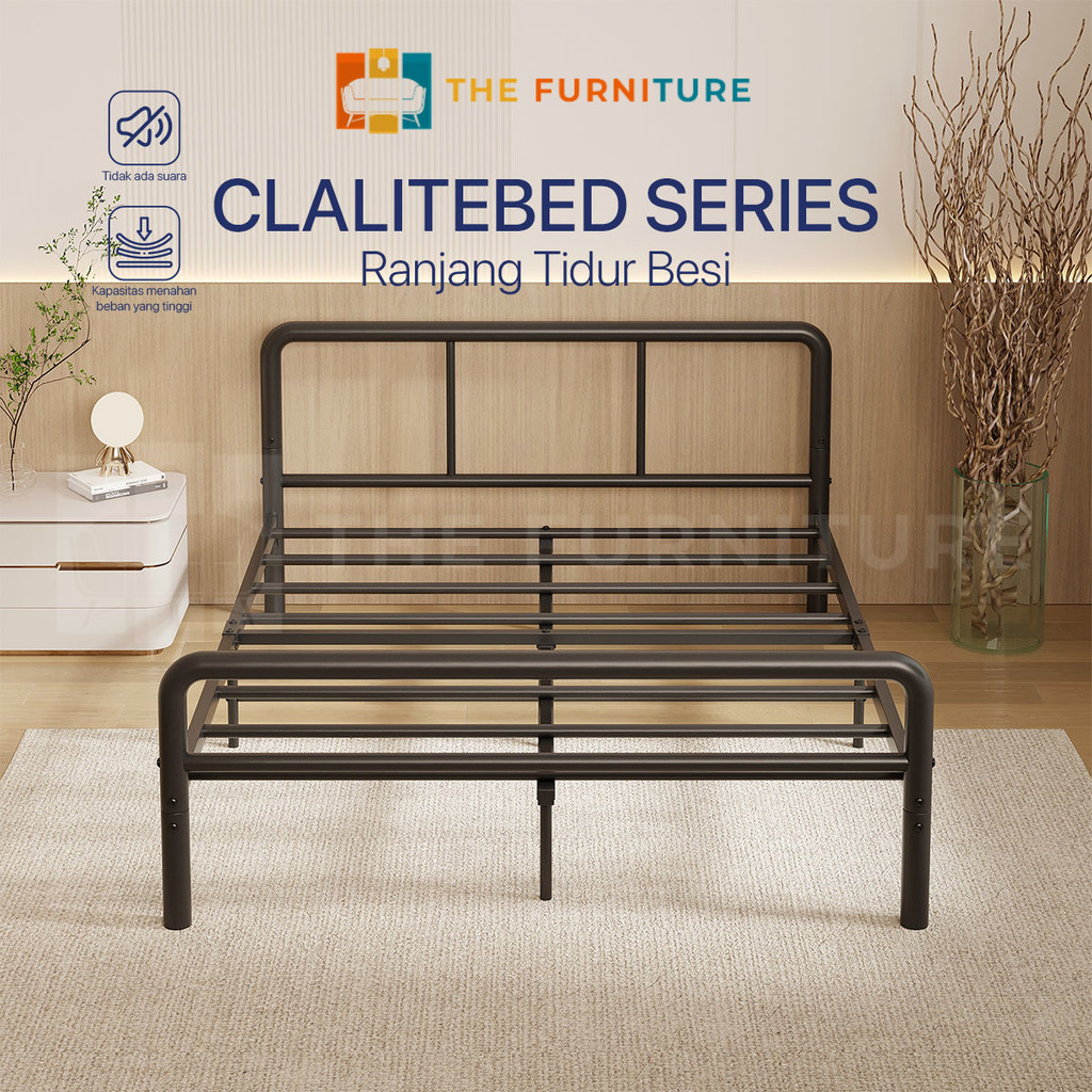 Homedoki CLALITEBED Series / Kai Ranjang Besi Industrial Minimalis / Divan Ranjang Besi Rangka