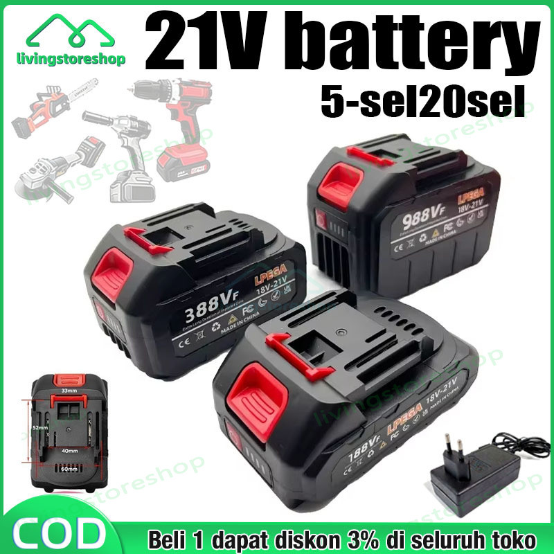 MT-21V 5/10/20Sel 40000mah Bor Baterai Baterai 21VF Impact Bor Baterai 88VF Mesin Bor baterai Makita