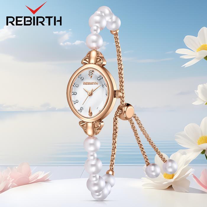 REBIRTH Jam Tangan Wanita Original Analog Elegan Korean Style Kecil Mutiara Watch Women Anti Air - P