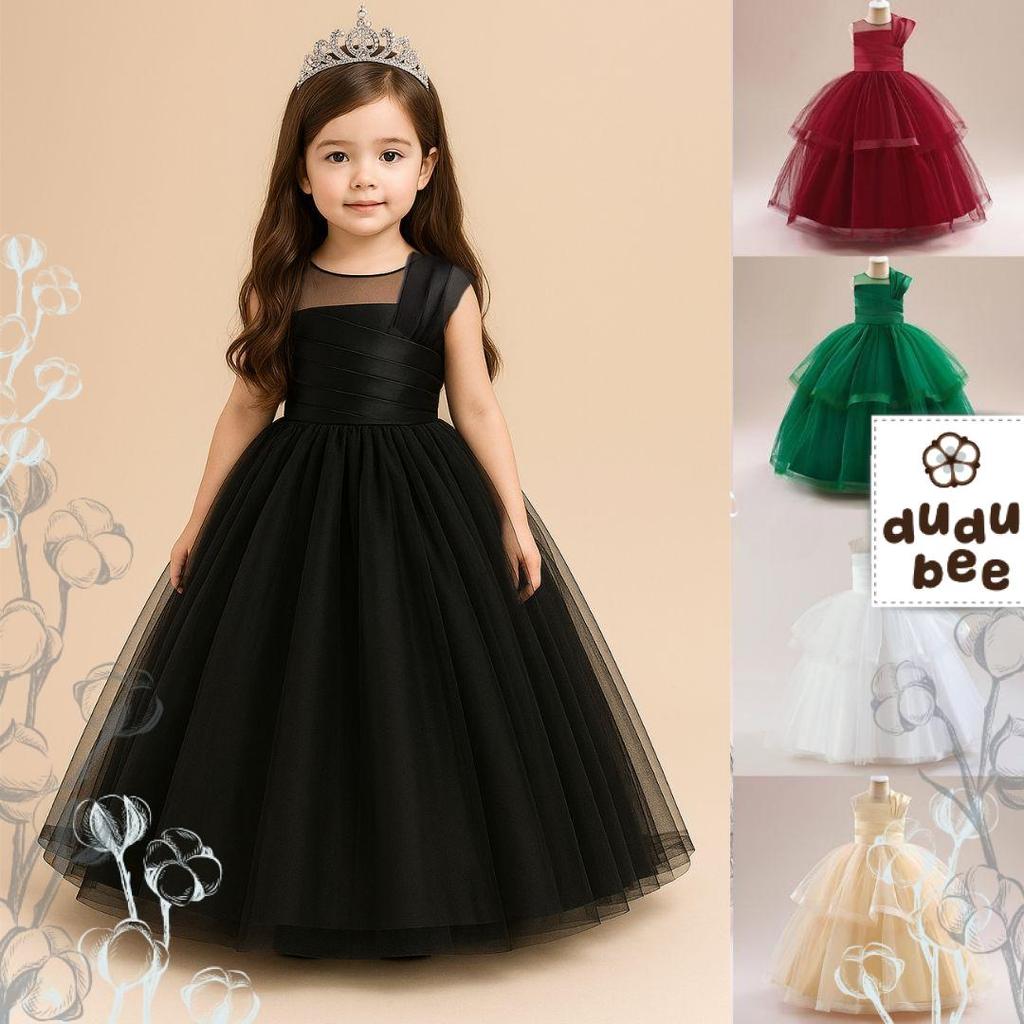 7-10T LONG DRESS PREMIUM VIVIAN - GAUN BALL GOWN ANAK PEREMPUAN Model Korea Tile ULANG TAHUN PESTA D