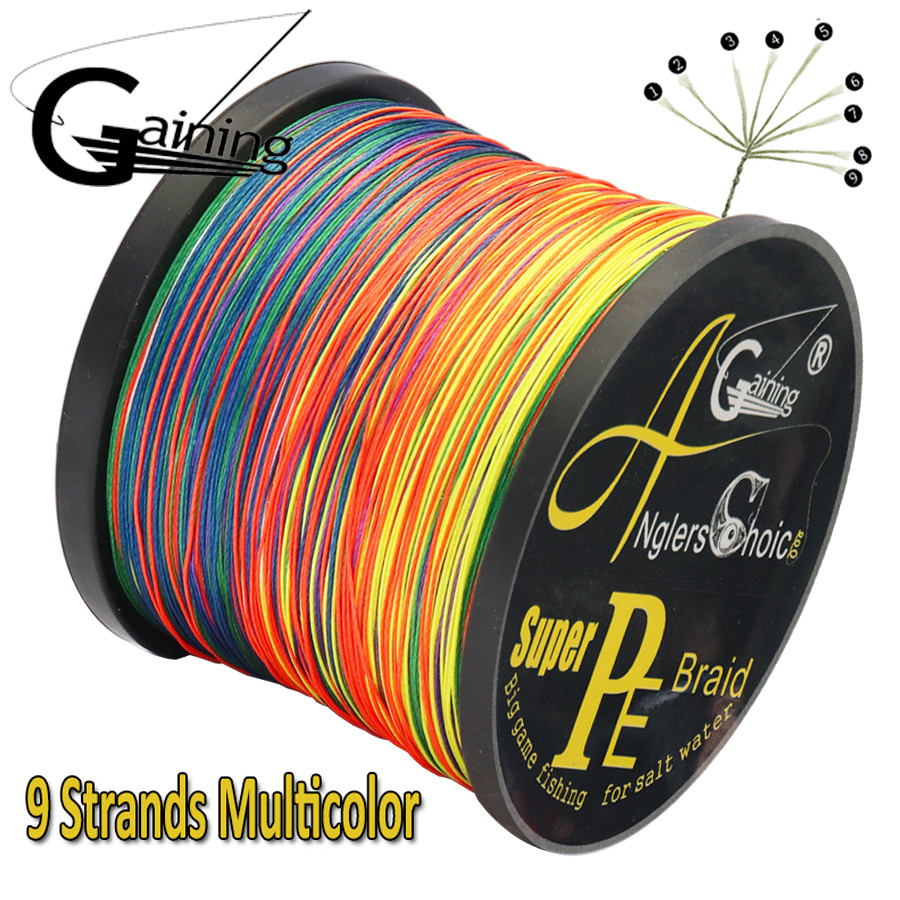 9 Strands Braided PE Fishing Line 1000m 1500m Multicolor Multifilament Carp Wire Super Strong Japan 