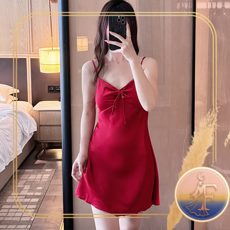 Dress Bra cup Sexy Baju Tidur Wanita  malam Tanpa Lengan 0004