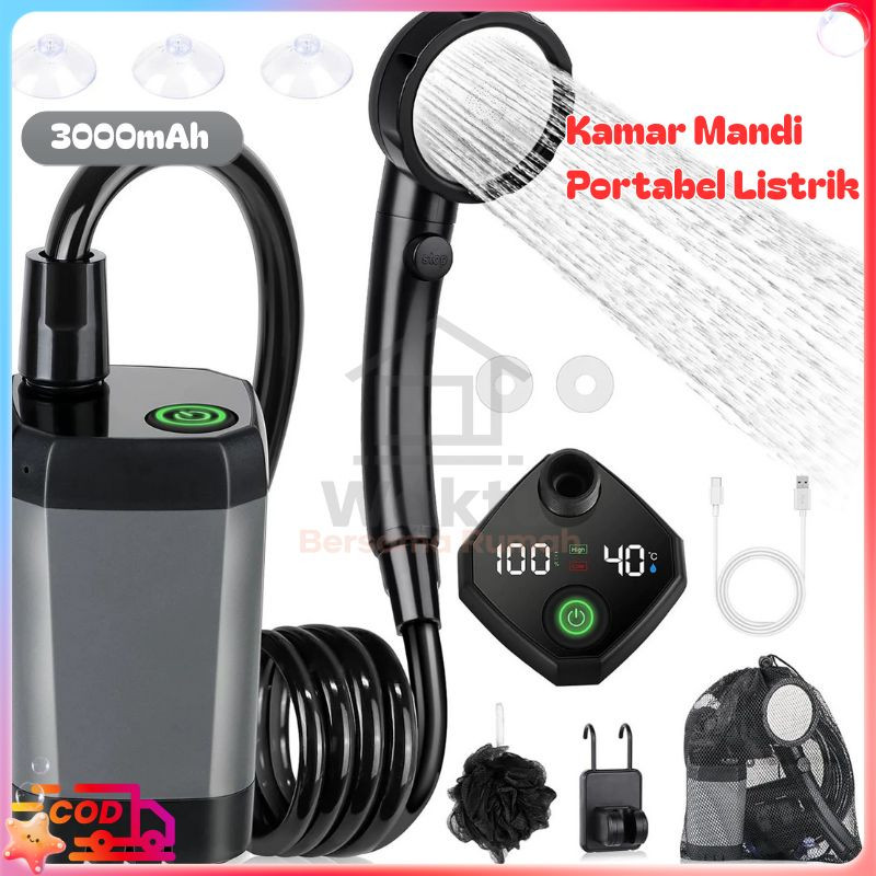 [COD]Kamar Mandi Portabel Listrik Shower Kepala Dengan Layar Pemeriksaan Suhu Jet Shower Listrik Por