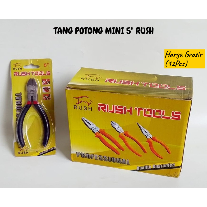GROSIR (12 Pcs) Tang Mini potong/Tang mini 5"/Tang Potong 5" Rush - Alat Potong Kawat - Tang Kabel E