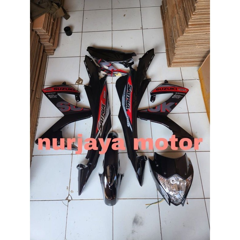 Full Set Body Satria Fu Facelift Hitam ABS Tebal
