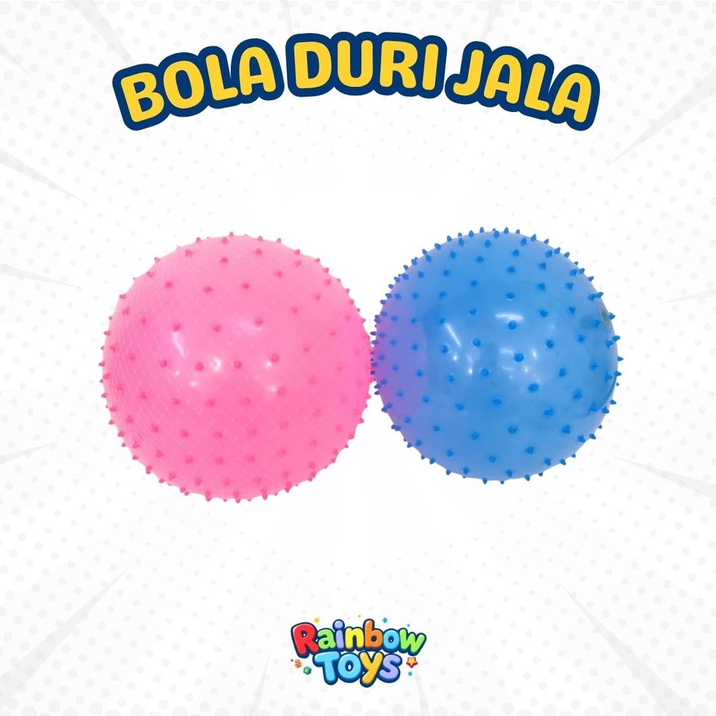 Bola Duri Jala Jumbo 12 Inch Mainan Anak Bola Bahan Karet Bola Sepak