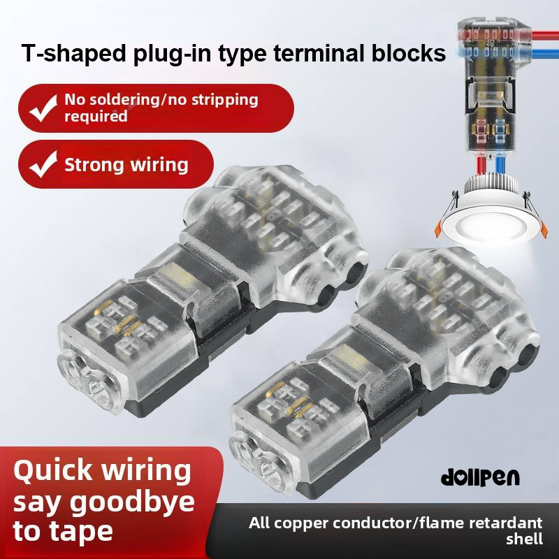 10/20 pcs konektor t kabel listrik/konektor kabel tegangan rendah/konektor kabel listrik 2 pin/konek