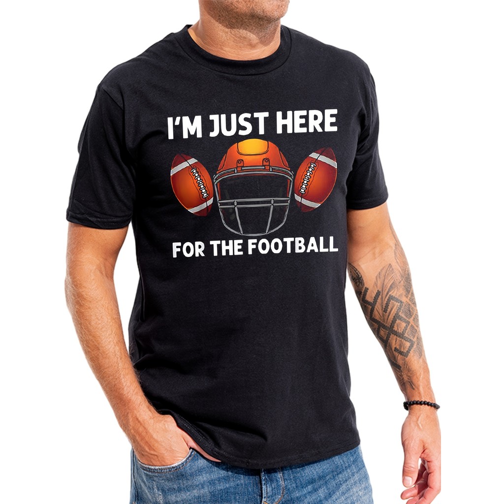 Kaos Pria Football - Helm, Katun Lembut, Santai, Cocok untuk Hari Pertandingan