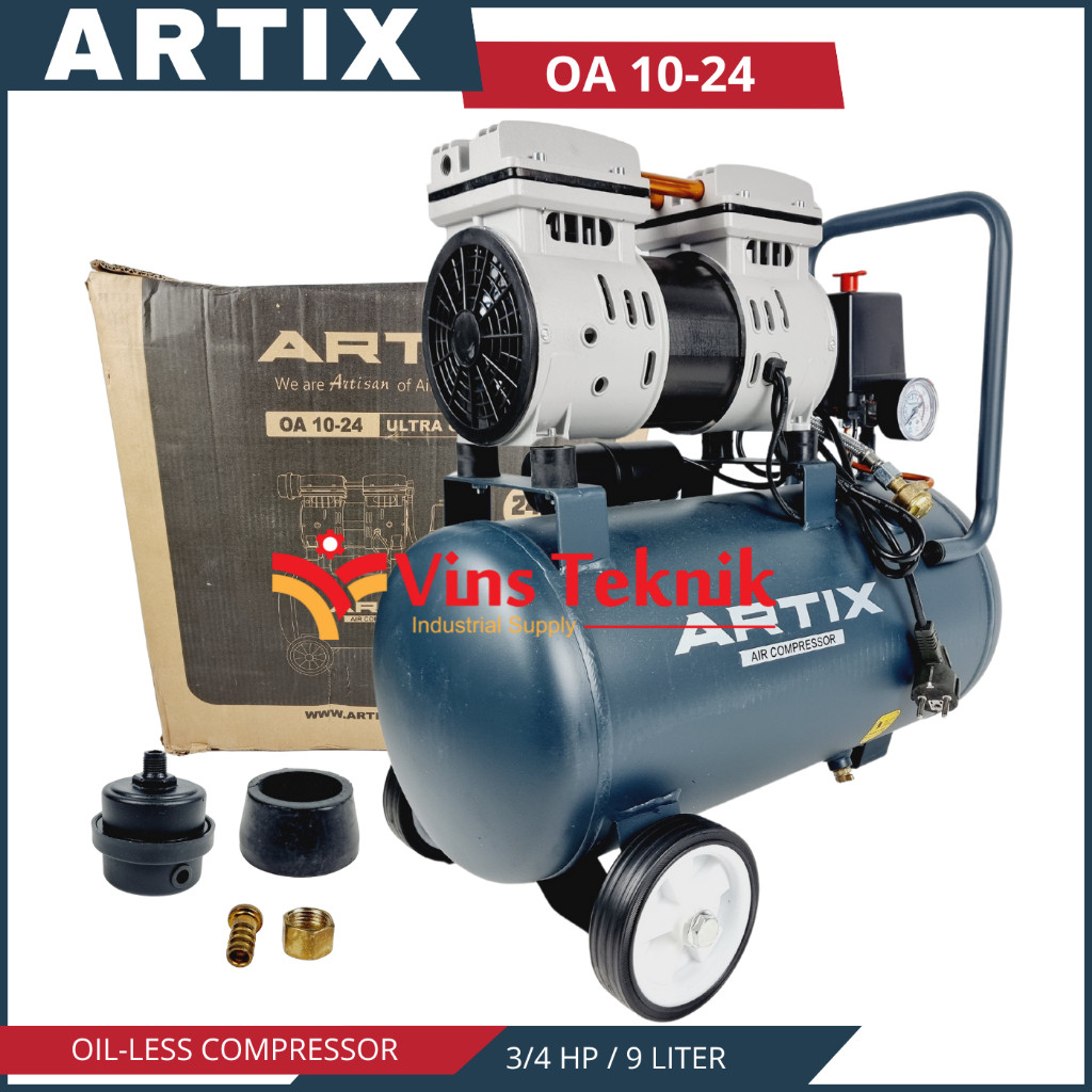 ARTIX OA1024 mesin kompresor silent oilless compressor 1HP 24L OA 1024