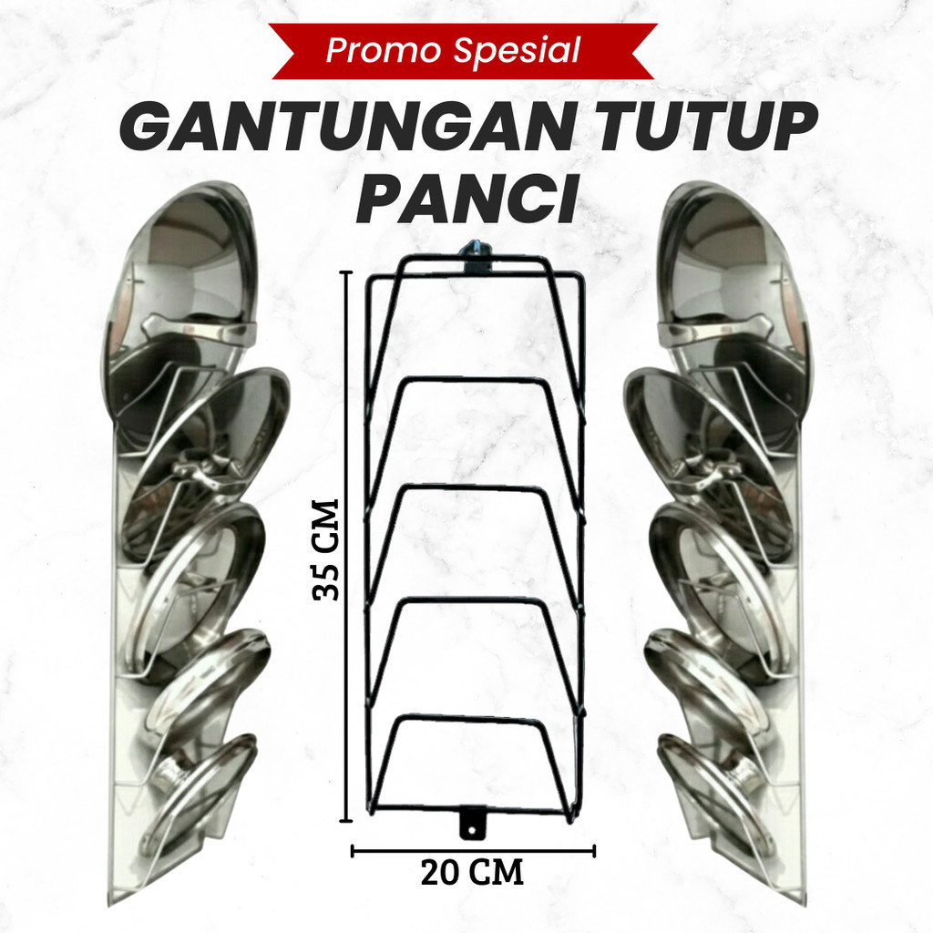 RAK TUTUP PANCI GANTUNG BESI TEBAL BERKUALITAS | RAK DAPUR TUTUP PANCI MINIMALIS ESTETIK | RAK PIRIN