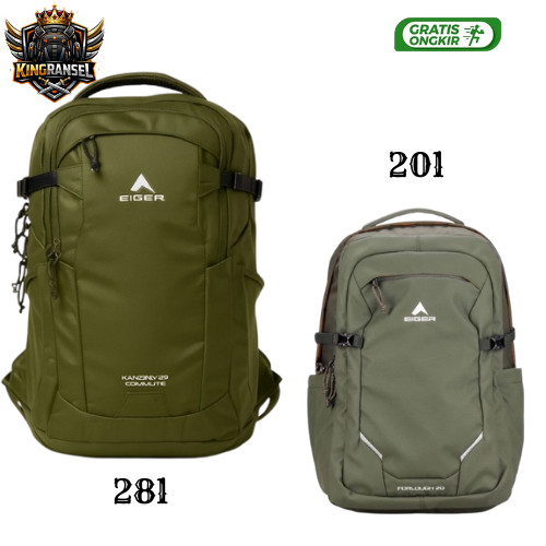 EIGER KANAWA COMUTE 28  LAPTOP BACKPACK BLACK - KINGRANSEL