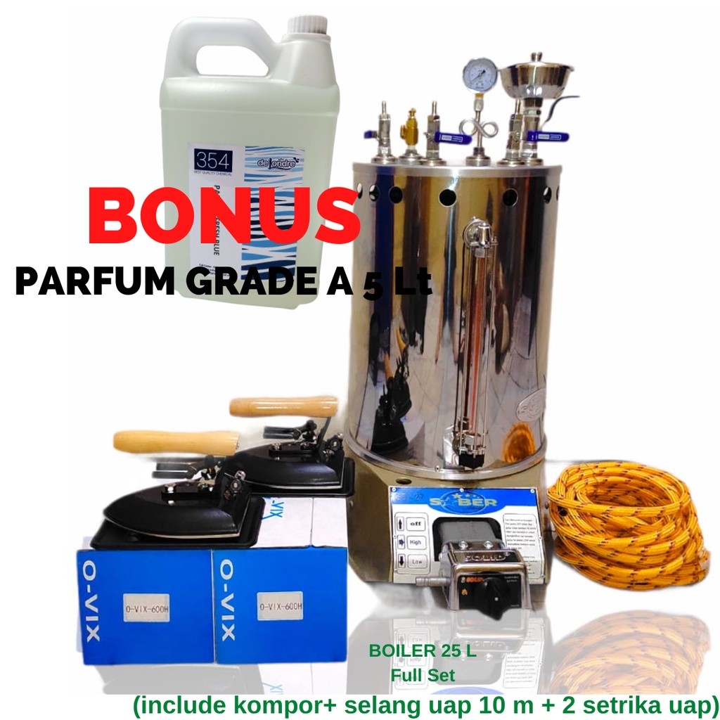 SETRIKA UAP/SETRIKA UAP LAUNDRY/SETRIKA UAP BOILER LAUNDRY CASING STAINLESS 25 LITER