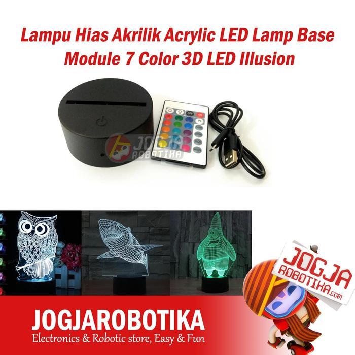 Lampu Tidur Lampu Hias Akrilik LED Lamp Base 7 Color 3D LED Illusion Tatakan Lampu LED Akrilik Acryl