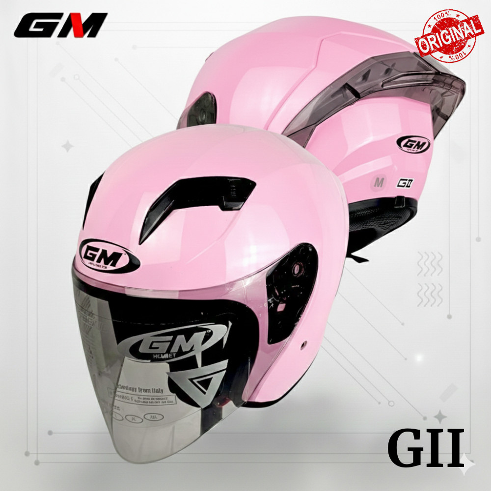 Helm GM G2 Solide Pink | Microlock Visor Light Smoke || SNI ORIGINAL