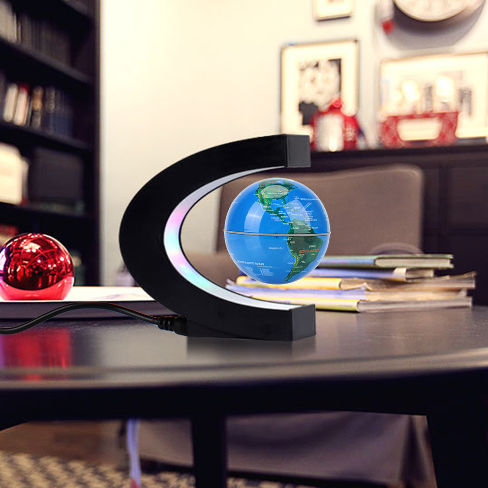 Floating Magnetic Levitation Globe LED World Map Electronic Antigravity Lamp Novelty Ball Light Home