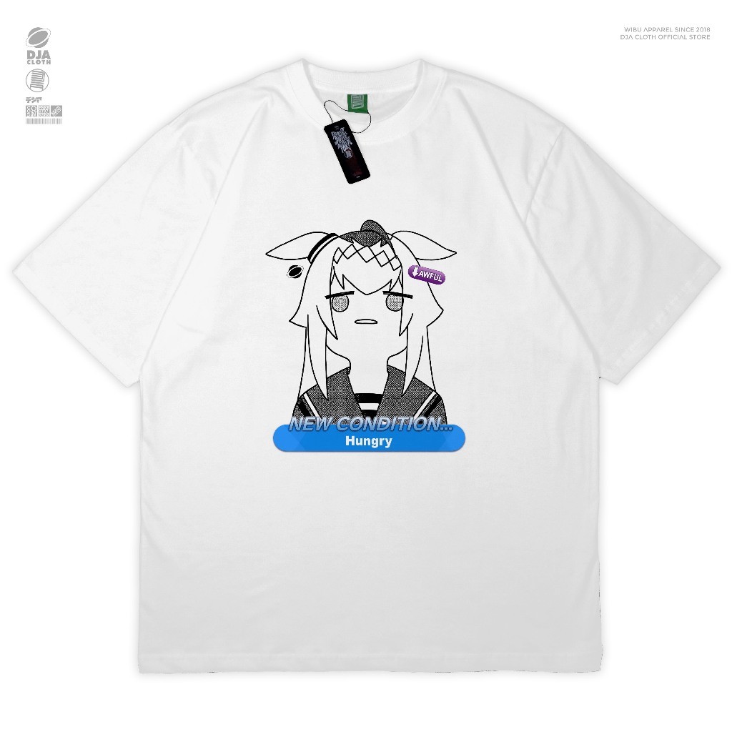 Anime Merch DJA Kaos Oguri Cap Hungry Awful Uma Musume Cinderella Gray T-Shirt Baju Anime Manga