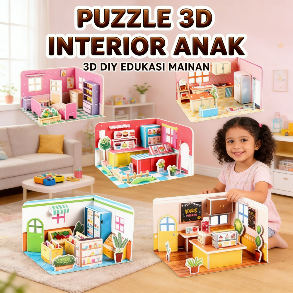 Mainan Edukasi Series Foam Puzzle Interior Anak 3D Bahan