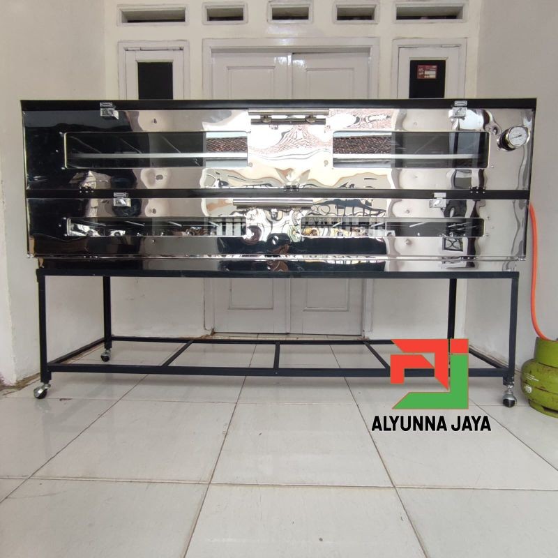 Oven Gas Stainless Steel 2 Meter Kapasitas Besar 10 Loyang Ukuran 45x35 | Untuk Usaha Kue, Roti, Bol
