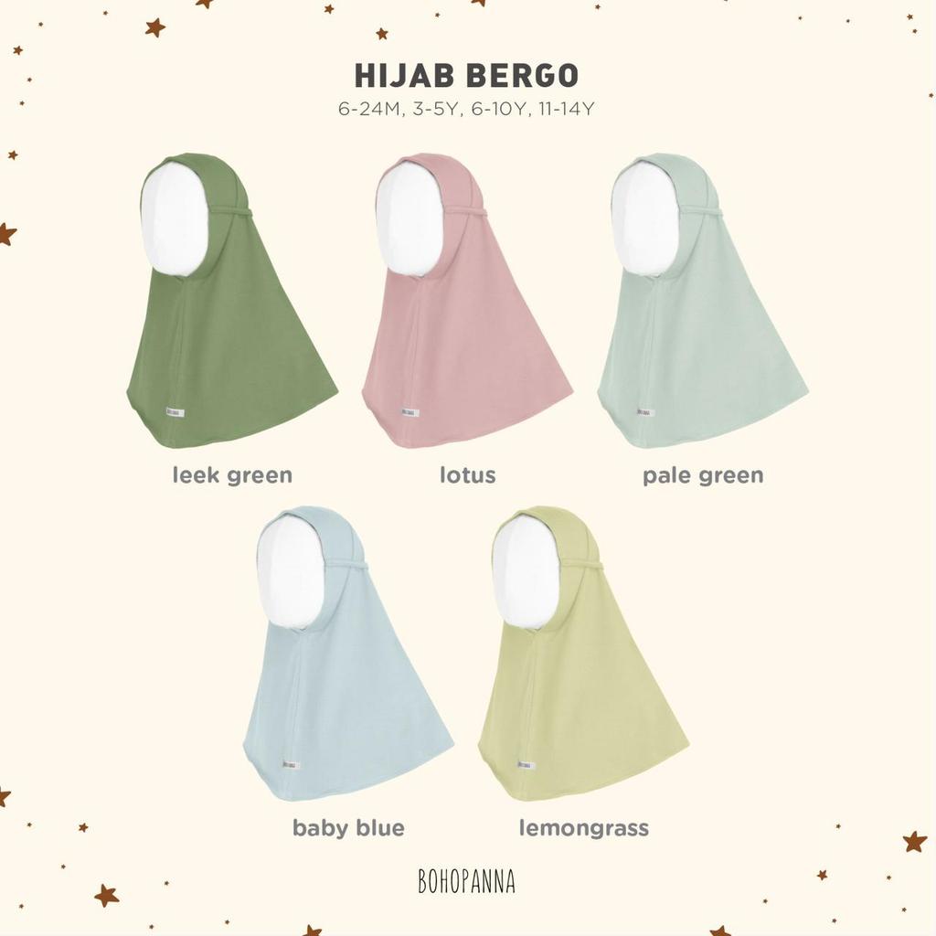 BOHOPANNA HIJAB BERGO | HIJAB BERGO ANAK | HIJAB BERGO POLOS ANAK | HIJAB BERGO BABY