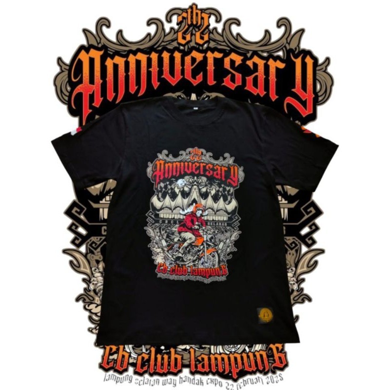 kaos 22tahun anniversary cb club lampung "selaras"