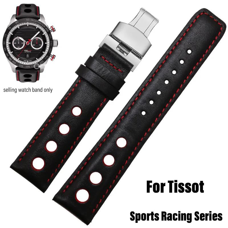 For Tissot Sports Racing Series PRS516 T91 1853 Genuine Leather bracelet for chopin watchband Top la