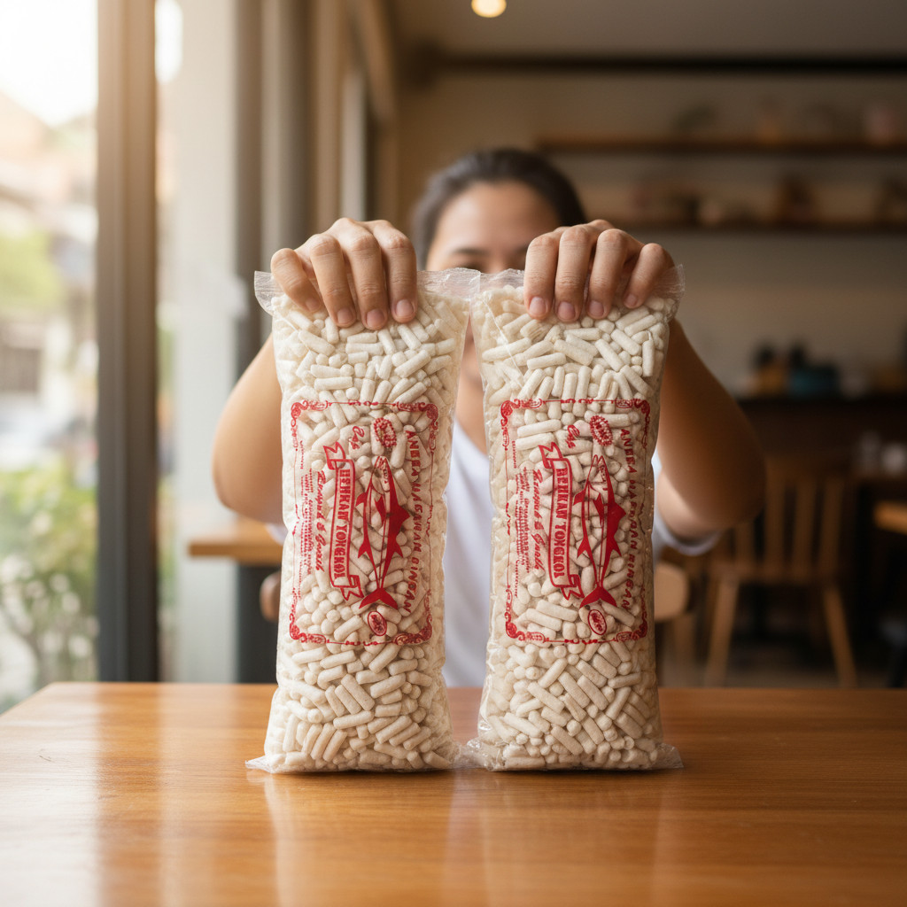 Kerupuk ikan Tongkol Original Balado Cabe Ijo Asli 100g-1kg krupuk tongkol Murah Kemasan Plastik Teb