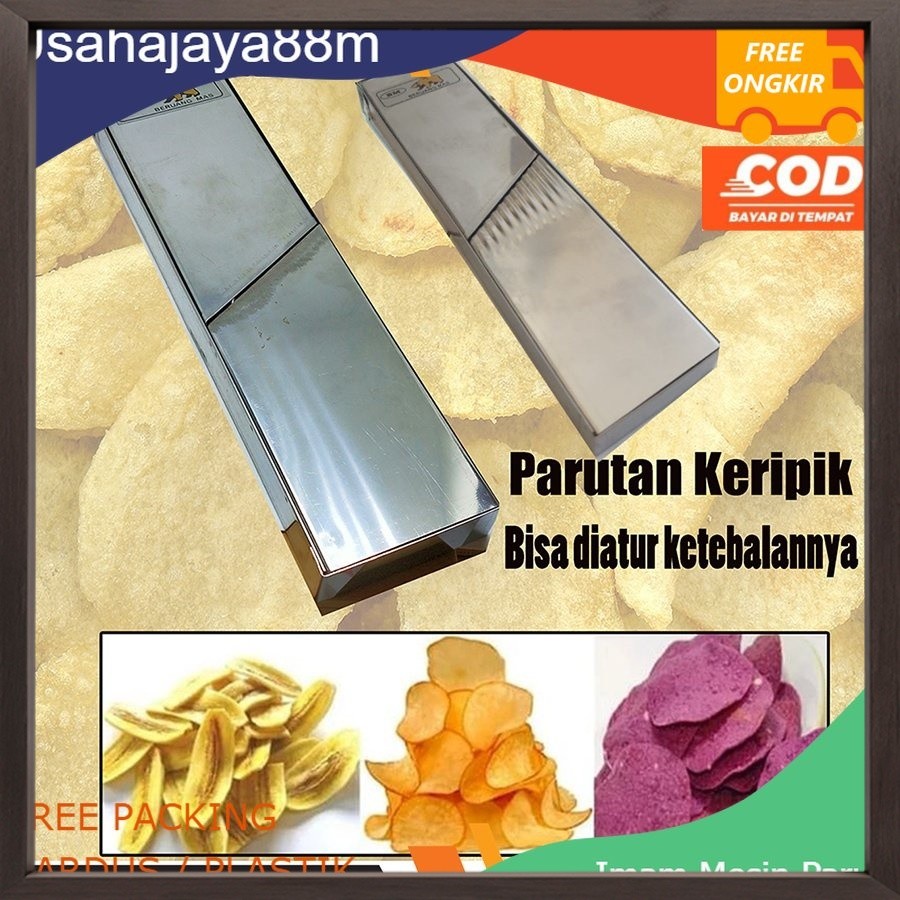 [RO] Parutan Keripik Kentang Singkong Stainless / Alat Pemotong Pasah Serbaguna Kripik Pisang Lurus 