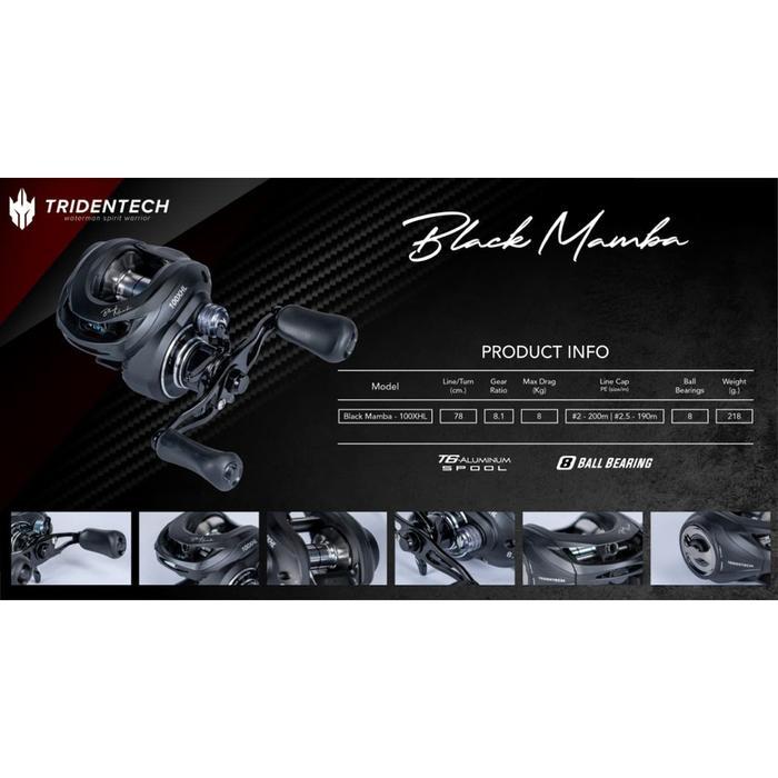 Reel Baitcasting Tridentech Black Mamba 100XHL Termurah