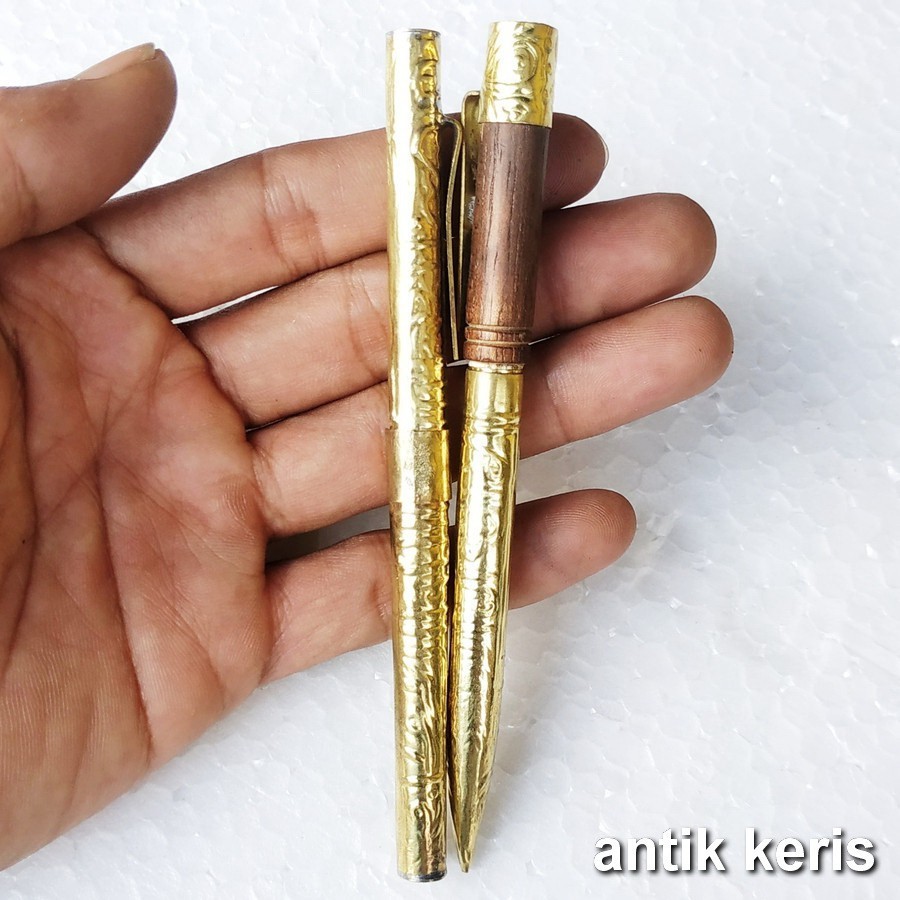 Paket Pusaka Kris Dalam Bolpoin | Bolpen Kuningan Antik Unik Isi Dua